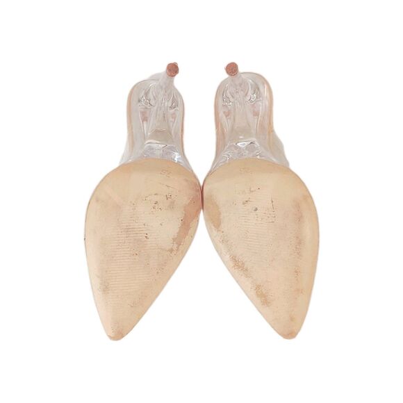 Azalea Wang Clear Acrylic Wedge Heels Women's Size 7.5 - Picture 7 of 8